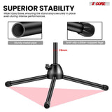 5 Core Mic Stand Floor Height Adjustable Tripod Microphone Stands w Extending Telescoping Boom Arm