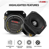 5Core Tweeters Speakers Car Audio Pair 600W Peak 3.5 Inch Super Tweeter Bullet