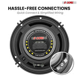 5Core Coaxial Car Door Speakers 6” Pair 500W 4Ohm 2 Way Component Subwoofer Audio w Super Tweeter