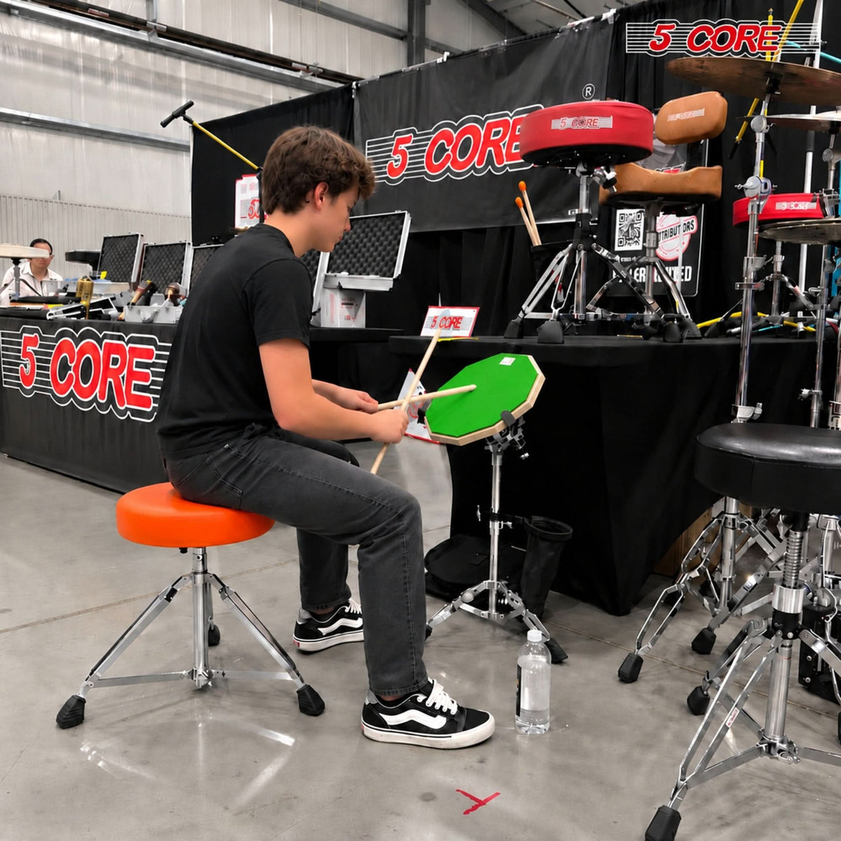 5 Core Drum Practice Pad Set 12" Snare Drumming Stand 2 Sided Drummer Kit