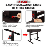 5 Core Keyboard Bench 3" Padded Cushioned Piano Stool Height Adjustable Guitar Seat Folding Portable