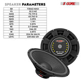 5 Core 15" Subwoofer Speaker Pair 450W MAX PA DJ Replacement Audio Sub Woofer 8Ohm Bass Driver