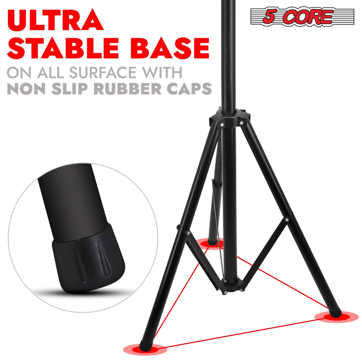 5Core DJ Light Stand Stage Lighting Truss System Hand Crank Up Height Adjustable 65.5 to 111"
