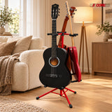 5CORE Triple Guitar Stand Floor Adjustbale for Acoustic/ Electric/ Bass/ Banjo