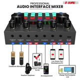 5 Core Podcast Equipment Bundle w Condenser Mic Voice Changer Audio Mixer