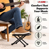 5Core Guitar Foot Stool Height Adjustable Folding Leg Rest Classical Footrest
