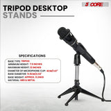 5Core Desktop Mic Stand Tripod Universal Desk Microphone Holder Table Top Stands