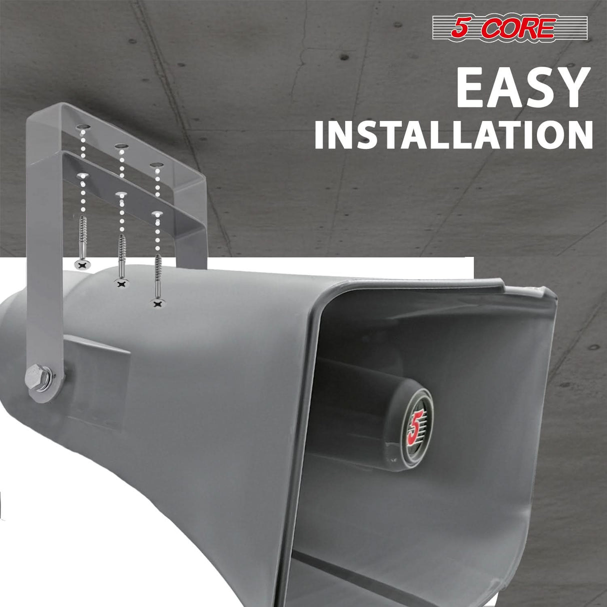 5 Core 16 Inch PA Horn 400W Loud Speaker Bull Horn Loud Audio 10Ohm All Weather Indoor Outdoor Use