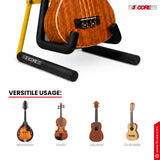 5 Core Ukulele Stand A Frame Metal Body w Soft Padded Arms Support Banjo Ukuleles Mini Guitar Violin Yellow