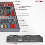 5 Core Audio Mixer 12 Channel DJ Soundboard USB Interface Bluetooth Mixing Console w 99 DSP Effect