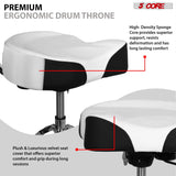 5 Core Drum Throne 4" Padded Seat w Backrest Airlift Adjustable Chair Ergonomic Drummer Stool