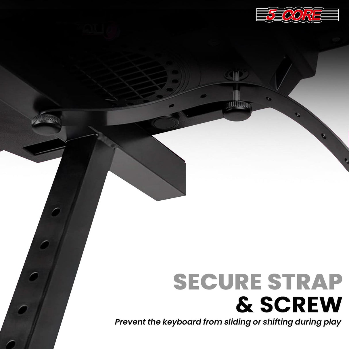 5Core Piano Keyboard Stand Z Style Heavy Duty 2 Tier Stands w Adjustable Arm Fits 54 61 88 Key Board