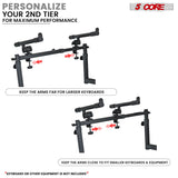 5Core Piano Keyboard Stand Z Style Heavy Duty 2 Tier Stands w Adjustable Arm Fits 54 61 88 Key Board