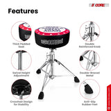 5 Core Drum Throne 4" Padded 23" Adjustable Drummer Stool Seat w Make America Great Again Insignia