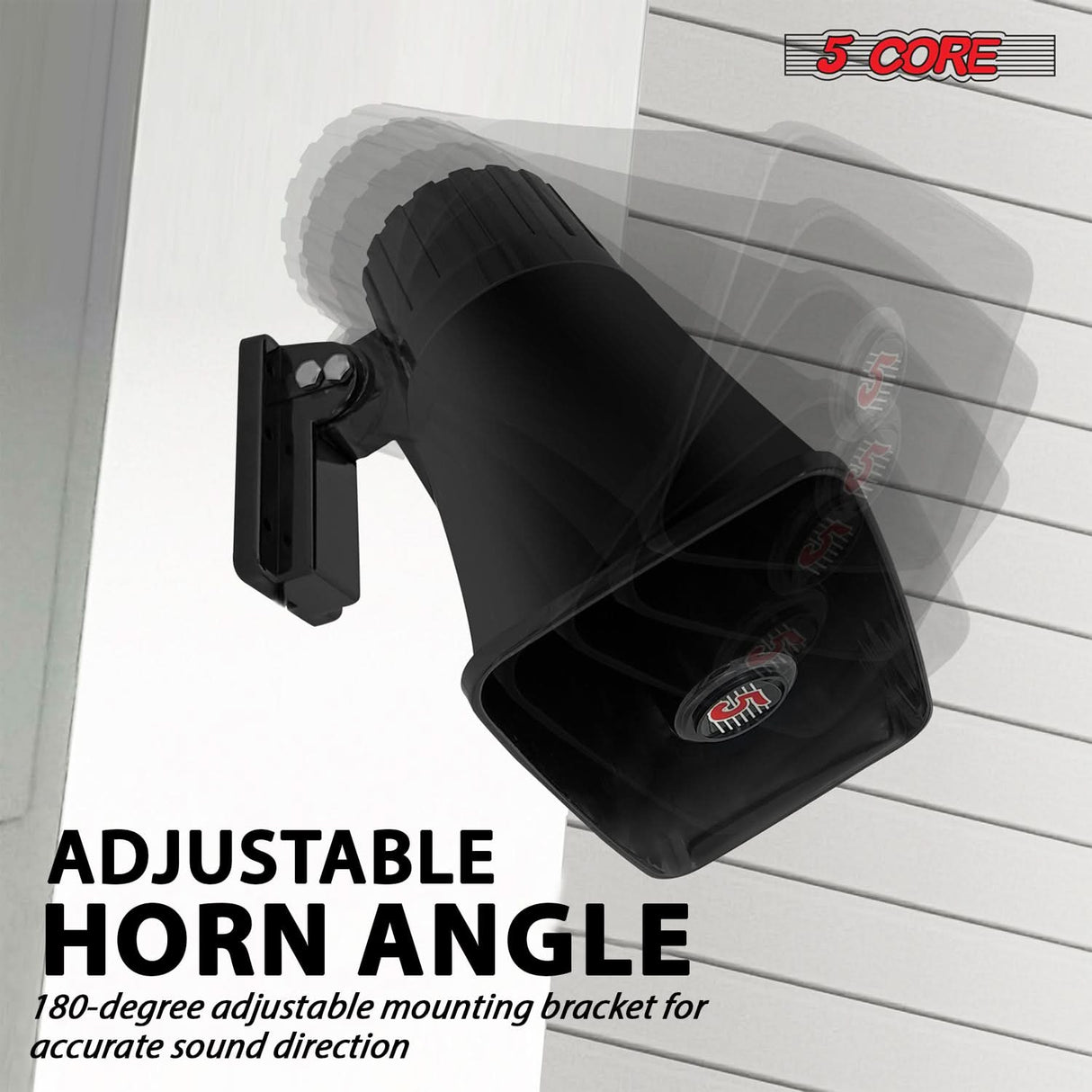 5 Core 8 Inch PA Horn 250W Loud Speaker Bull Horn Loud Audio 8Ohm All Weather Indoor Outdoor Use