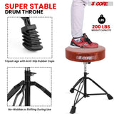 5 Core Drum Throne 3" Padded Drum Seat Height Adjustable Drumming Chair for Practice and Performance