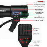 5 Core Megaphone 50W Bluetooth Rechargeable Bullhorn 1100 Yards Loud Siren for Soccer Baseball Coach