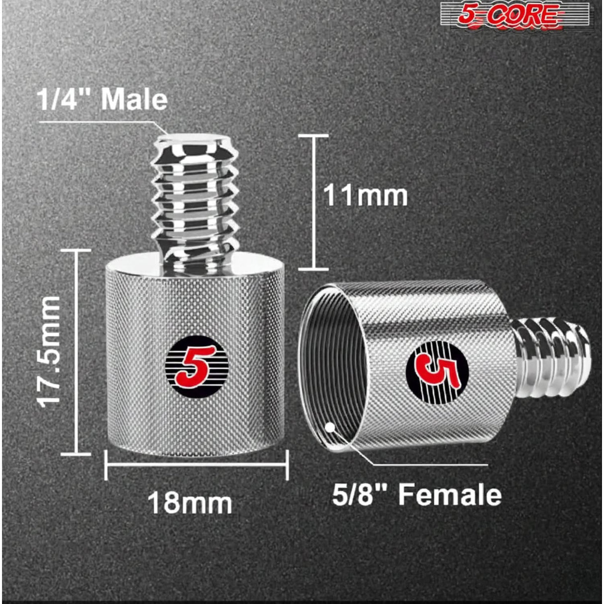5 Core Mic Stand Adapter 12 Pieces 5/8 Female to 1/4 Inch Male Screw Thread Conversion Connector