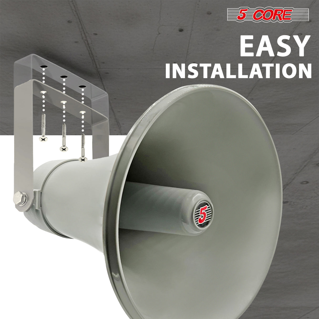 5 Core PA Horn 350W Loud Speaker 12 Inch Bull Horn Loud Audio 8Ohm All Weather Indoor Outdoor Use