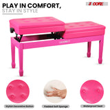 5 Core Duet Piano Bench 3.5 Inch Padded Cushioned Stool Wooden Heavy Duty Musician Chair w Storage