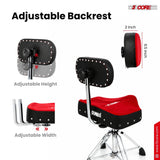 5 Core Drum Throne w Backrest 4" Padded Stool Airlift Adjustable Drummer Chair