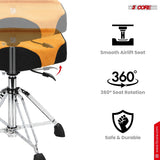 5 Core Drum Throne w Backrest 4" Padded Stool Airlift Adjustable Drummer Chair