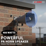 5 Core 16 Inch PA Horn 400W Loud Speaker Bull Horn Loud Audio 10Ohm All Weather Indoor Outdoor Use