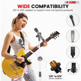 5 Core Mic Stand Floor Height 4Pcs Adjustable Tripod Microphone Stands w Extending Telescoping Boom Arm