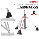 5 Core Drum Throne 4" Padded Seat w Backrest Airlift Adjustable Chair Ergonomic Drummer Stool