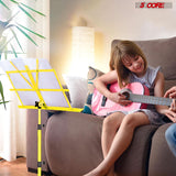 5Core yellow sheet music stand portable folding tripod adjustable holder