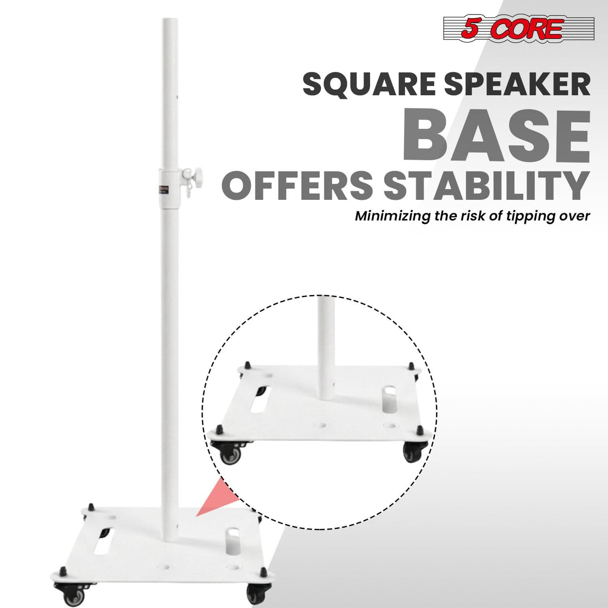 5Core Speaker Stand 2Pc Heavy Duty Adjustable Height 61" DJ PA Stands 35mm Mount 100Lb Capacity