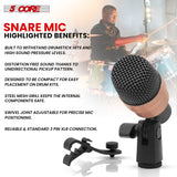 5 Core Snare Microphone XLR Wired Uni Directional Tom Drum and Other Musical Instrument Mic COPPER