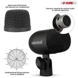 5 Core Drum Microphone Kit 9Pc All Metal Drummer Mics Tom/Snare & Cymbals Wired Instrument Drums Set