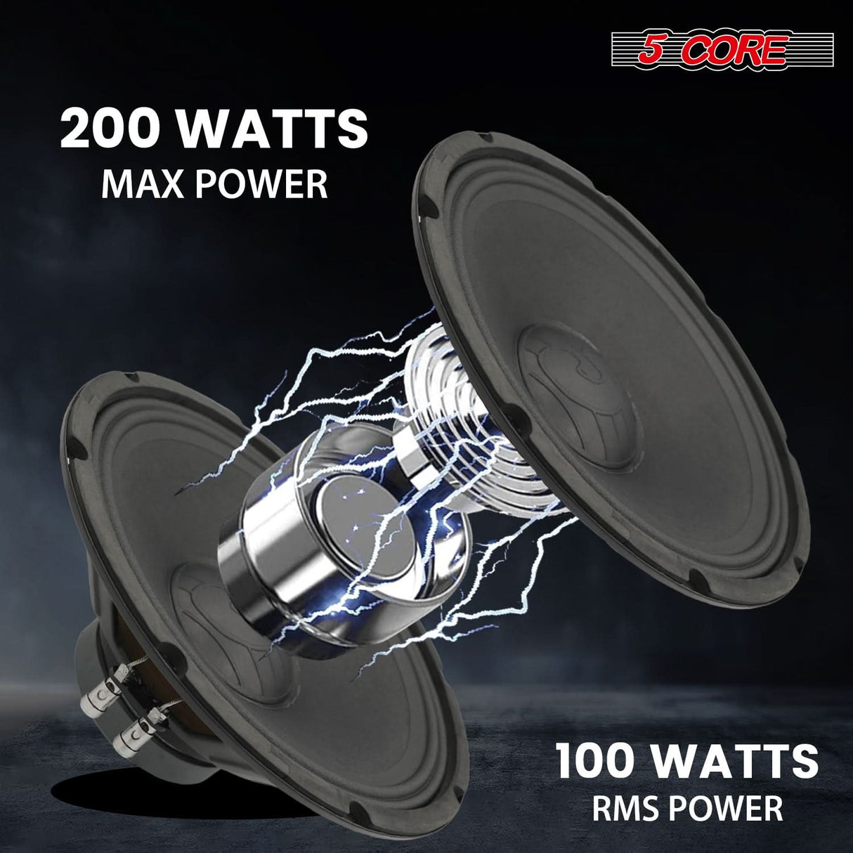 5 Core 12 Inch Speaker Pair 200W PA DJ Loudspeaker 8 Ohm Replacement Driver w 30 Oz Magnet
