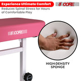 5 Core Keyboard Bench 3" Padded Cushioned Piano Stool Height Adjustable Guitar Seat Folding Portable