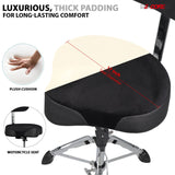 5 Core Drum Throne w Backrest 4" Padded Adjustable 26.5" Drummer Chair w Velvet Top 441Lb Capacity