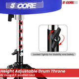 5 Core Drum Throne 3" Padded Drum Seat Height Adjustable Drumming Chair for Practice and Performance
