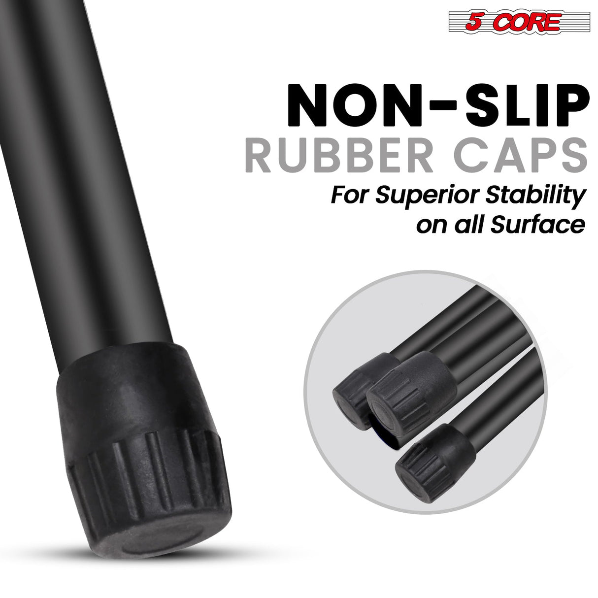 5 Core Speaker Stand 2Pc Adjustable 31 to 36" PA DJ Tripod Stands Heavy Duty w 35mm Pole 132Lb w Bag
