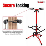 5CORE Triple Guitar Stand Floor Adjustbale for Acoustic/ Electric/ Bass/ Banjo