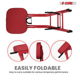 5 Core Guitar Stool 3.15" Padded Chair Foldable Music Seat w Built in Foot Rest Guitar Stand
