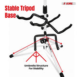 5 Core Triple Guitar Stand Floor w Foam Arms for Acoustic Electric Guitars