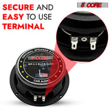 5 Core 6.5" Subwoofer Speaker Pair 360W Mid Range Car Audio Sub Woofer 4Ohm Bass Replacement Driver