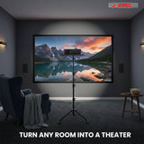 Projector Stand 29.5 to 71 Inch Adjustable Tripod 2 Shelves Portable Laptop Cart w Phone Holder