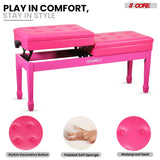 5 Core Duet Piano Bench 3.5 Inch Padded Cushioned Stool Wooden Heavy Duty Musician Chair w Storage