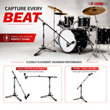 5 Core Mic Stand Floor Adjustable Short Tripod Microphone Stands w Telescoping Boom Arm