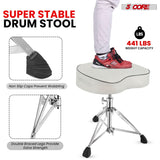 5 Core Drum Throne 4" Padded Saddle Seat Heavy Duty Adjustable Drumming Chair