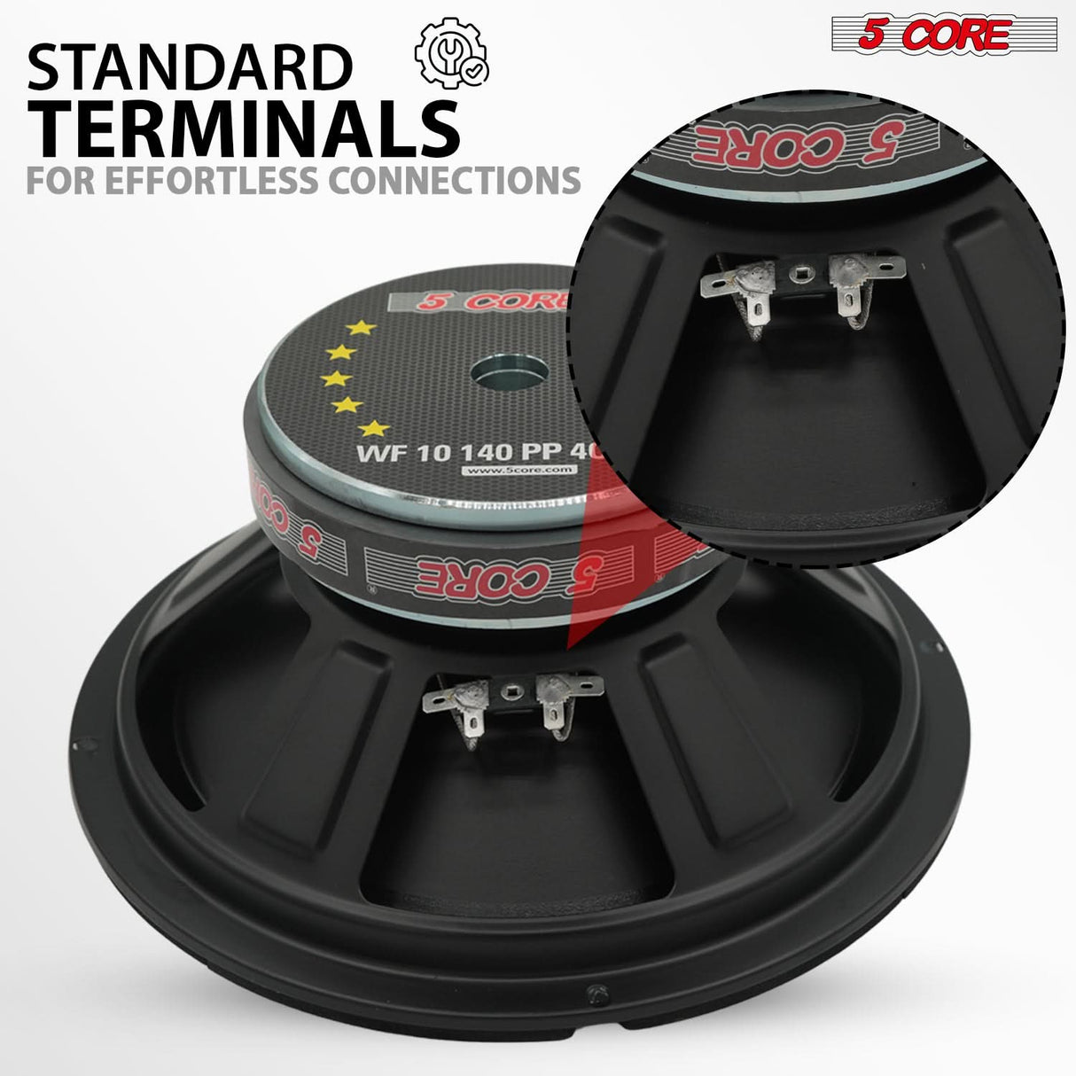 5 Core 10 Inch Woofer 300W Car Subwoofer 4Ohm Replacement Deep Sub w Poly Cone