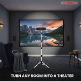 Projector Stand 29.5 to 71 Inch Adjustable Tripod 2 Shelves Portable Laptop Cart w Phone Holder