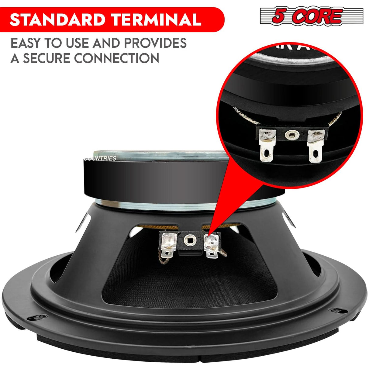5 Core 8 Inch Midrange Speaker 500W Aluminum Bullet 8Ohm Pro Audio Slim PA DJ Car Door Loudspeaker