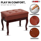 5 Core Piano Bench 3" Padded Cushioned Stool Wooden Heavy Duty Adjustable Musician Chair w Storage